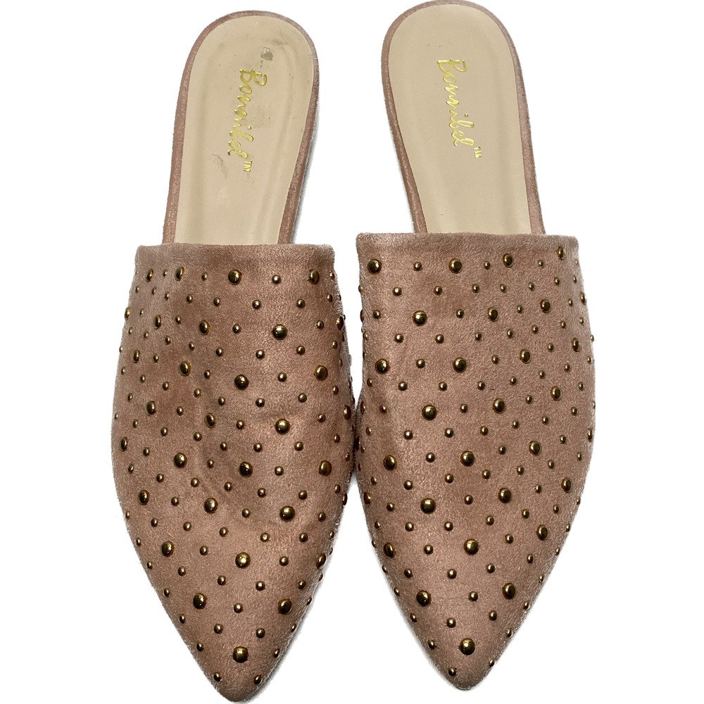 Bonnibel Brown Studded Flats